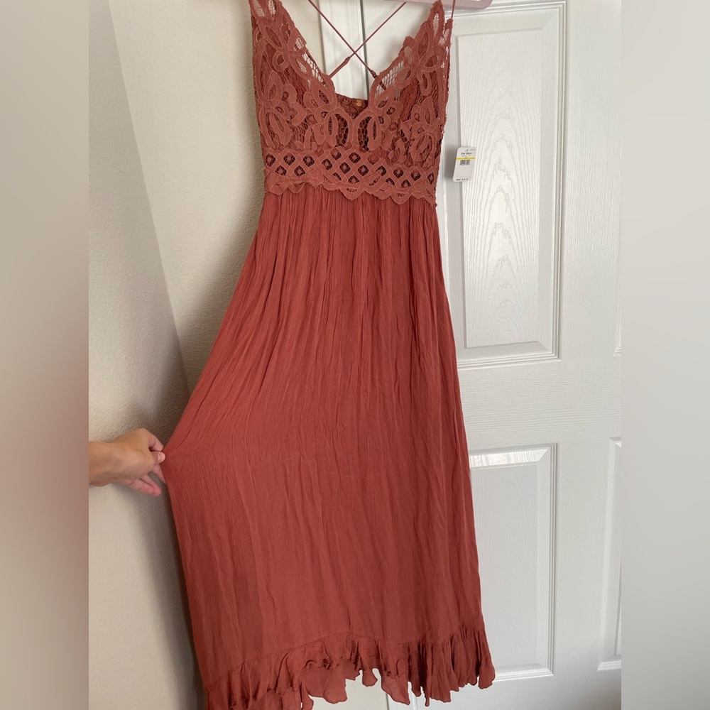 Free People Adella Maxi Dress in Copper